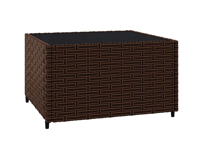 Sonata Set mobilier de grădină cu perne, 3 piese, maro, poliratan