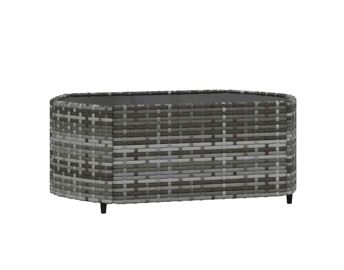 Sonata Set mobilier de grădină cu perne, 3 piese, gri, poliratan
