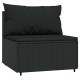 Sonata Set mobilier de grădină cu perne, 3 piese, negru, poliratan