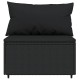 Sonata Set mobilier de grădină cu perne, 3 piese, negru, poliratan
