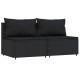 Sonata Set mobilier de grădină cu perne, 3 piese, negru, poliratan