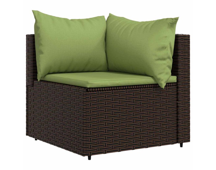 Sonata Set mobilier de grădină cu perne, 4 piese, maro, poliratan