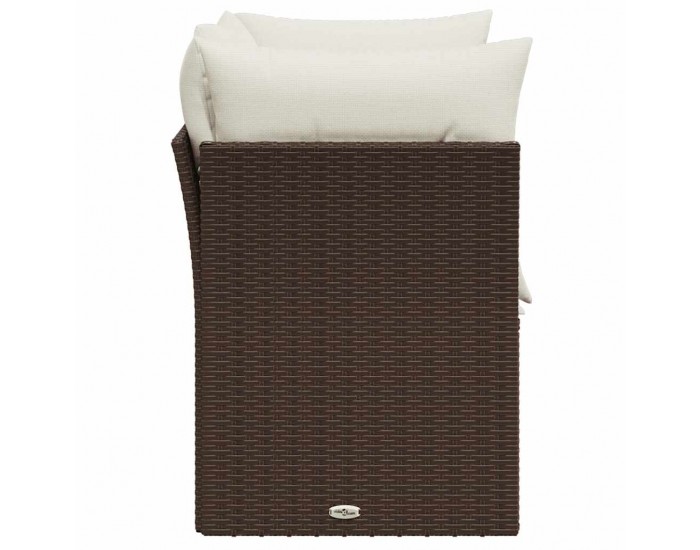Sonata H Градински диван с възглавници 2-местен кафяв полиратан