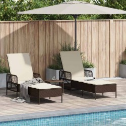 Sonata H Шезлонг с възглавница 2 pcs Кафяво 35 x 35 x 32см полиратан - Șezlonguri