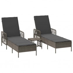 Sonata H Шезлонг с възглавница 2 pcs Сив 35 x 35 x 32см полиратан - Șezlonguri