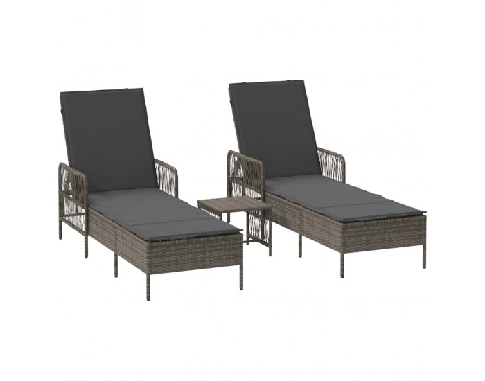 Sonata H Шезлонг с възглавница 2 pcs Сив 35 x 35 x 32см полиратан