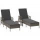 Sonata H Шезлонг с възглавница 2 pcs Сив 35 x 35 x 32см полиратан