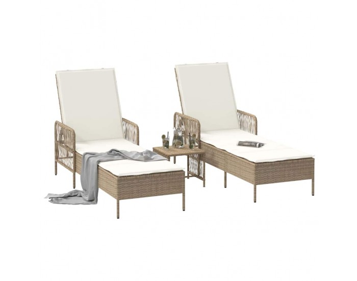 Sonata H Шезлонг с възглавница 2 pcs Бежово 35 x 35 x 32см полиратан