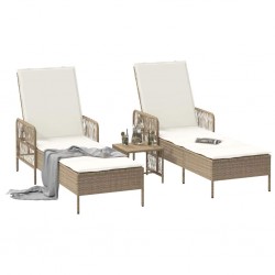 Sonata H Шезлонг с възглавница 2 pcs Бежово 35 x 35 x 32см полиратан - Șezlonguri