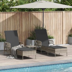 Sonata H Шезлонг с възглавница 2 pcs Светлосиво 35 x 35 x 32см полиратан - Șezlonguri