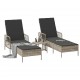 Sonata H Шезлонг с възглавница 2 pcs Светлосиво 35 x 35 x 32см полиратан