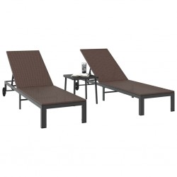 Sonata H Шезлонг с възглавница 2 pcs Кафяво 40 x 39 x 40.5cm полиратан - Șezlonguri