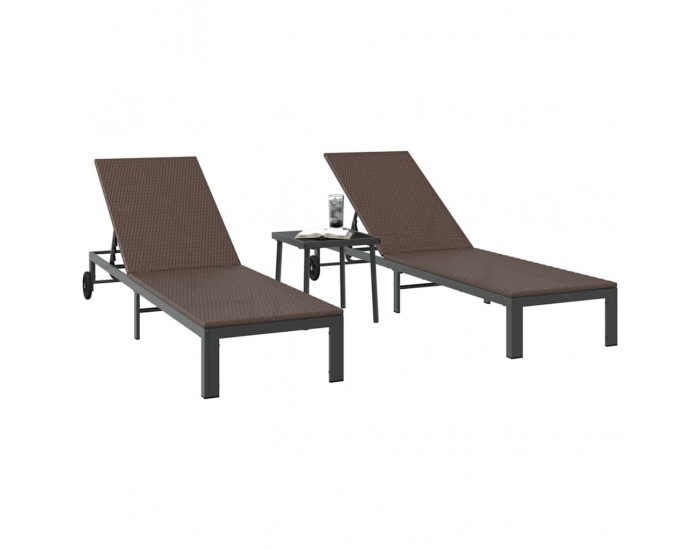 Sonata H Шезлонг с възглавница 2 pcs Кафяво 40 x 39 x 40.5cm полиратан