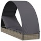 Sonata H Шезлонг с объл покрив сив 211x57x140 см полиратан