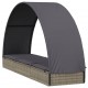 Sonata H Шезлонг с объл покрив сив 211x57x140 см полиратан