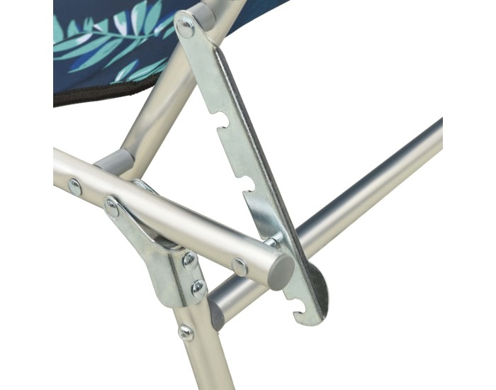 Sonata Șezlong pliabil cu copertină, imprimeu frunze, aluminiu