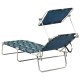 Sonata Șezlong pliabil cu copertină, imprimeu frunze, aluminiu