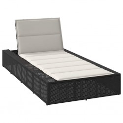 Sonata H Шезлонг с плаваща възглавница Black Poly Rattan - Șezlonguri