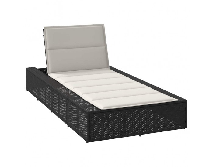 Sonata H Шезлонг с плаваща възглавница Black Poly Rattan
