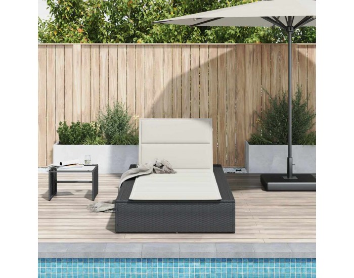Sonata H Шезлонг с плаваща възглавница Black Poly Rattan