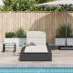 Sonata H Шезлонг с плаваща възглавница Black Poly Rattan