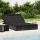 Sonata H 2-местен шезлонг черен сгъваем покрив 213x118x97 см полиратан