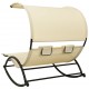 Sonata H Двоен шезлонг със сенник, Textilene, кремав