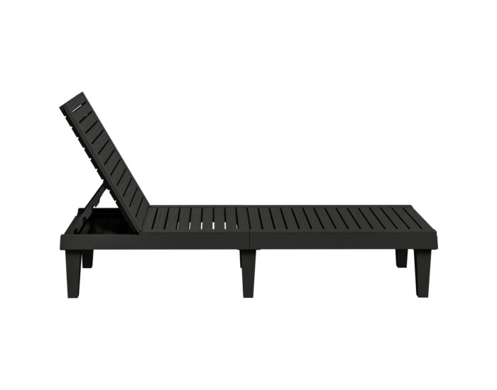 Sonata Șezlong, negru, 155x58x83 cm, polipropilenă