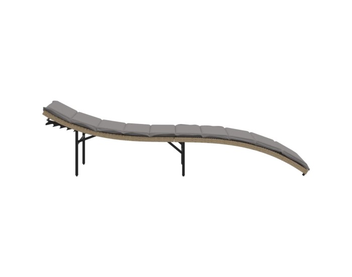Sonata Șezlong cu pernă, bej, 55x199x50 cm, poliratan