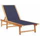 Sonata H Шезлонг, син, масивно дърво акация и textilene