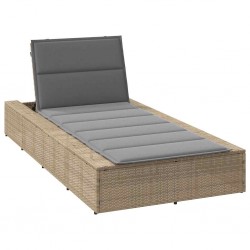 Sonata H Шезлонг с плаваща възглавница Beige Poly Rattan - Șezlonguri