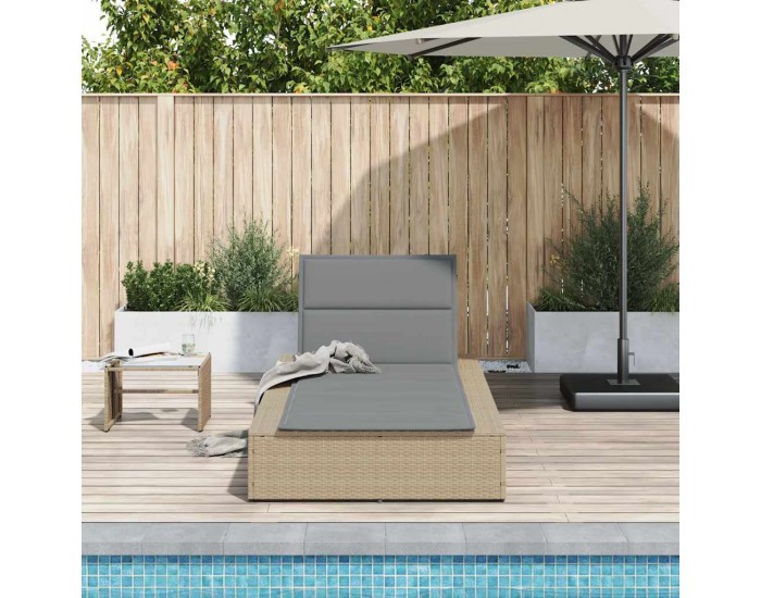 Sonata H Шезлонг с плаваща възглавница Beige Poly Rattan