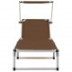 312461 Sonata H Folding Sun Loungers with Roof 2 pcs Aluminium&Textilene Brown