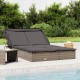 Sonata H 2-местен шезлонг със сгъваем покрив сив 213x118x97 см полиратан