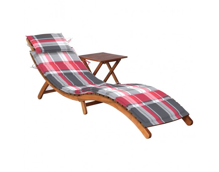 Sonata H Градински шезлонг с масичка и шалте, акациево дърво масив