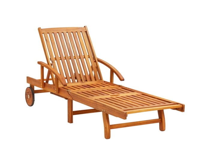 Sonata Șezlonguri cu perne, 2 buc., lemn masiv de acacia