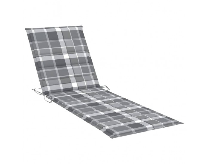 Sonata H Шезлонг с шалте на сиво каре, импрегнирана борова дървесина