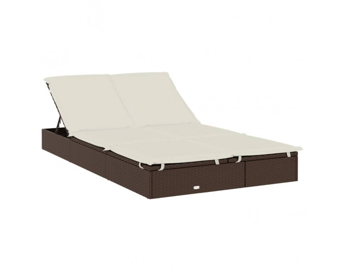 Sonata H 2-местен шезлонг с объл покрив кафяв 211x112x140 см полиратан