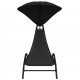 Sonata H Шезлонг със сенник, черен, 167x80x195 см, текстил и стомана