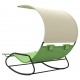 Sonata H Двоен люлеещ се шезлонг със сенник, зелено и кремаво