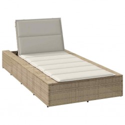 Sonata H Шезлонг с плаваща възглавница Beige Poly Rattan - Șezlonguri