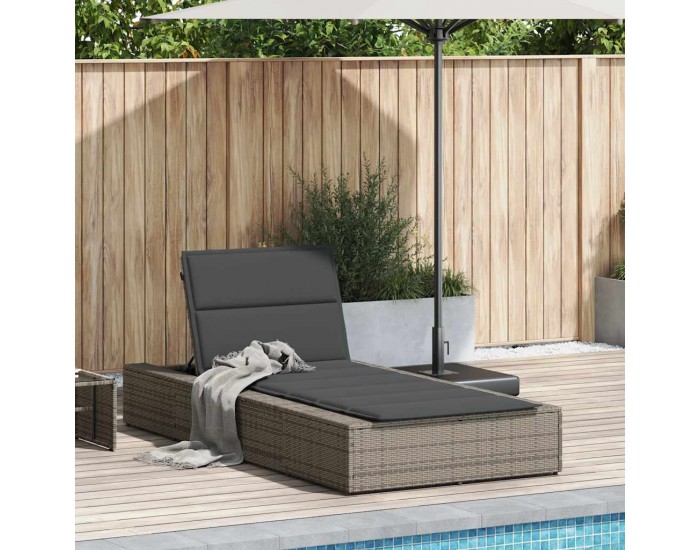 Sonata H Шезлонг с плаваща възглавница Grey Poly Rattan