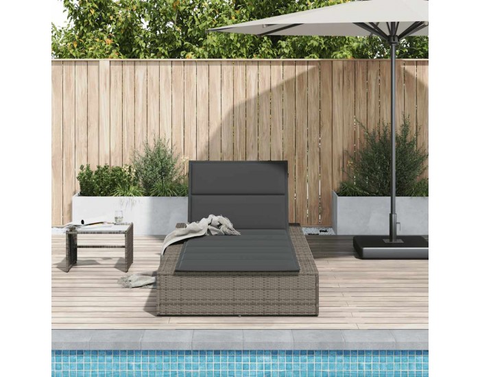 Sonata H Шезлонг с плаваща възглавница Grey Poly Rattan
