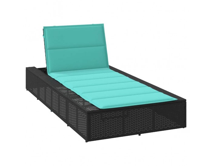 Sonata H Шезлонг с плаваща възглавница Black Poly Rattan