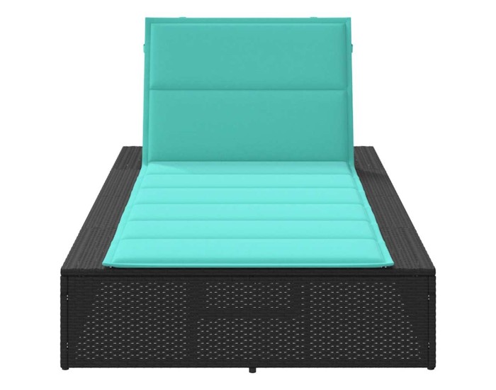 Sonata Sezlong cu pernă plutitoare Rattan poli negru