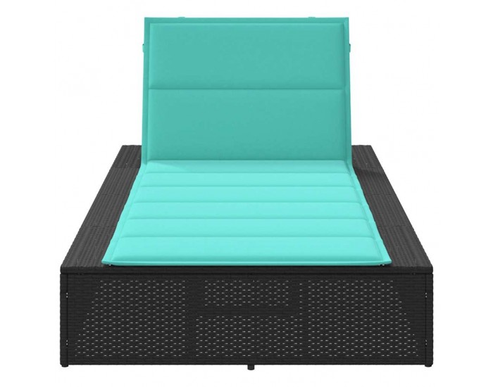 Sonata H Шезлонг с плаваща възглавница Black Poly Rattan