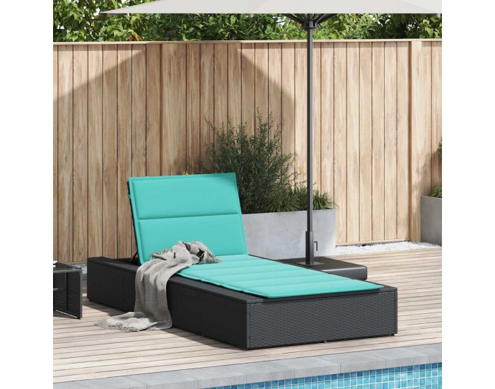 Sonata H Шезлонг с плаваща възглавница Black Poly Rattan
