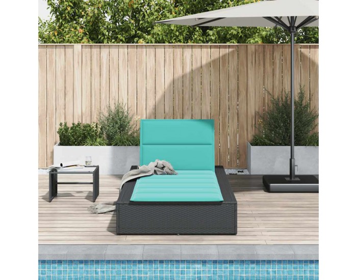 Sonata H Шезлонг с плаваща възглавница Black Poly Rattan