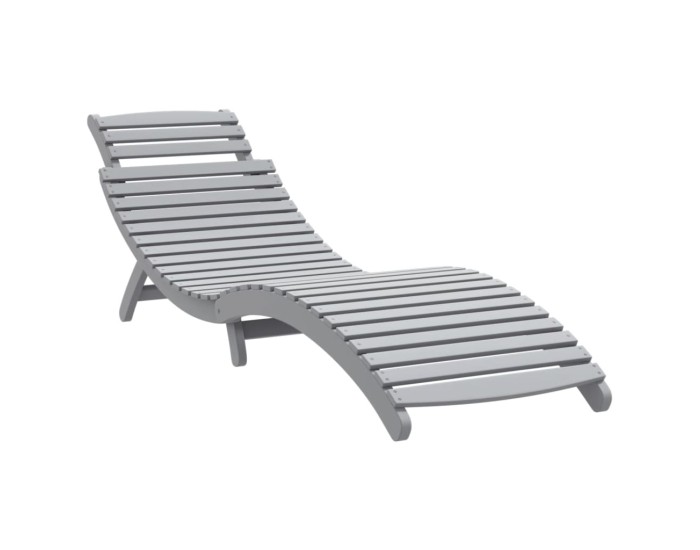 Sonata Șezlonguri, 2 buc, gri, 184x55x64 cm, lemn masiv de acacia