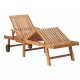 Sonata H Шезлонги със сини шалтета, 2 бр, тиково дърво масив